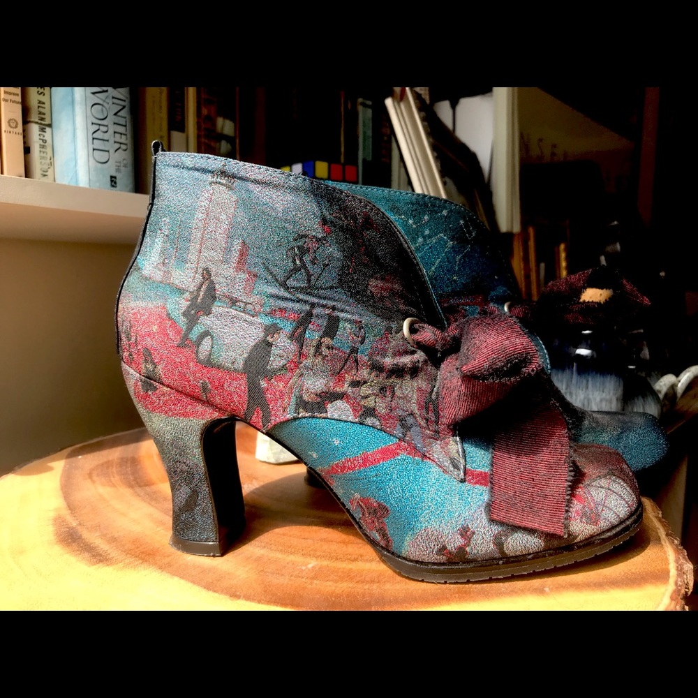 Stunners with John Fluevog tapestry.